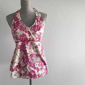 Floral maternity halter top